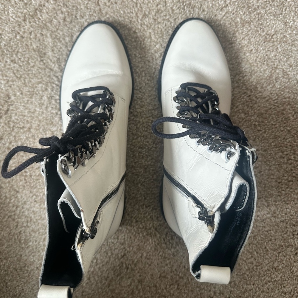 Rebecca Minkoff White Lace-Up Boots